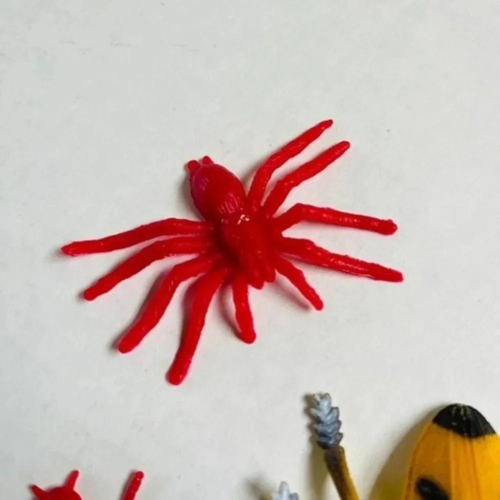 Insects Bugs Animal Figure Red Lady Bug Spider Grasshopper 2 Inch 6 Pieces